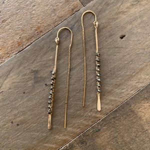 Gold filled pyrite threader earrings